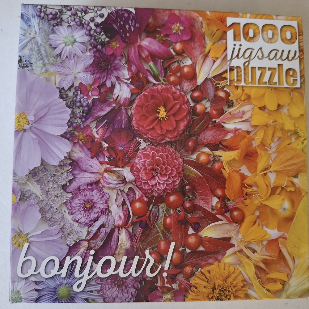 NWOT Bonjour Floral 1000 Pc Jigsaw Puzzle